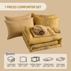 Mybedsoul Gold Queen Comforter Set, 7 Pieces Boho Bed in