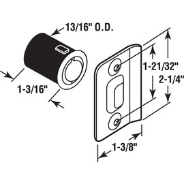 Prime-Line N 7334 Satin Nickel Drive-In Ball Catch with Strike (Single Pack)
