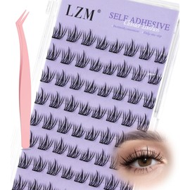 LZM Selbstklebende Wimpern C Curl 8-11mm Selbstklebende Wimpern Extensions Set Mit Pinzette Ohne Kleber Lash Extension Set (QZD08)