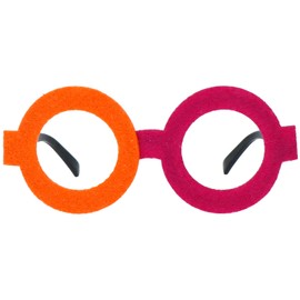 Folat 24863 Glasses Colour Block Orange/Pink Neon for Carnival Clothing Accessories Women and Men Party Fancy Dress Costume