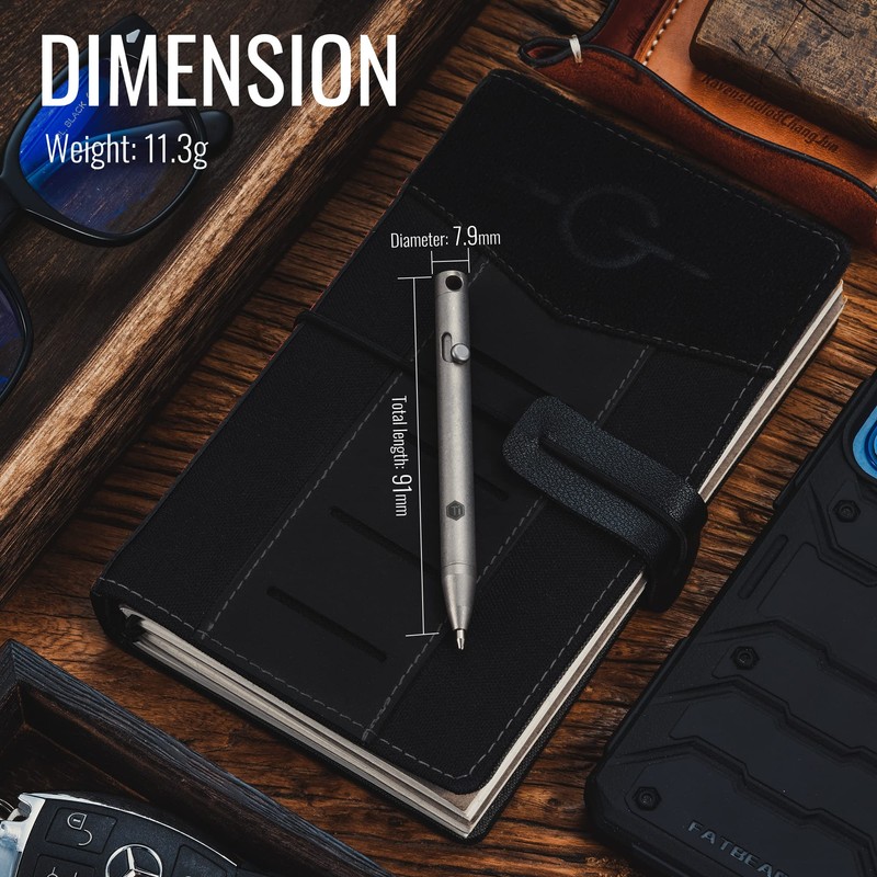 KeyUnity KP00 EDC Bolt Action Titanium Ballpoint Pen, High-Quality Pen