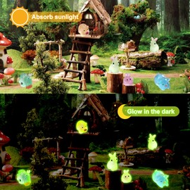 100 Pcs Mini Animals, Small Luminous Resin Figures, Hide Glow in The Dark Resin Tiny Ducks, Frogs, Turtles, Suitable for Garden Micro Landscape Aquarium Potted Dollhouse Decor Craft Gifts Party