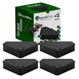 Mouse Bait Station Outdoor with Keys 4 Pack | Tamper Resistant Mice Bait Boxes | Mice Stations for Indoors & Outdoor Use | Safe for Children and Pets Mouse Traps Outdoor | Small Rodent Bait Station |