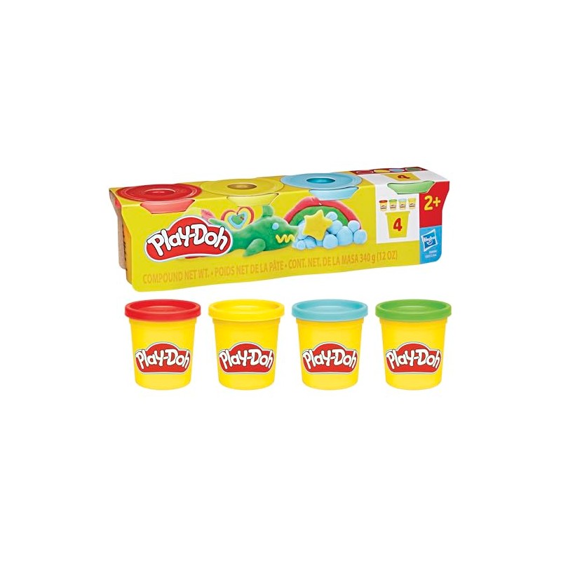 Play-Doh Pack of 4 Classic Colours 85g