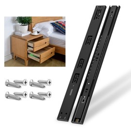 NECILO Soft Close Black 300mm Residential Drawer Runner, 45kg Load Capacity Soft Close Full Extension Ball Bearing, Replacement Slides for Kitchen, Home, Office Drawers, Side Mount, 1 Pair(2 Packs)