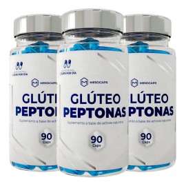 Kit 3 Frascos De Suplemento Glúteo Peptonas 90 Cáps Colágeno