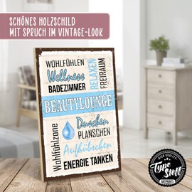 TypeStoff Wooden Sign with Saying - Beautylounge - Vintage Look with Quote for Bathroom Gift and Decoration - HS-00978