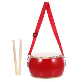 Ipetboom 1 Pc Drum Set for Kids, Toddler Drum Kids Drum Baby Drum Hand Drums for Kids Musical Toy Drum Set with Sticks and Straps Musical Instruments for Kids, 15x12cm Wooden Toys