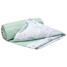 Medi Partners Blanket for Baby 100% Cotton Waffle 75x100cm Thin No filling Double-Sided Multifunctional Cuddly Blanket Soft Delicate