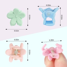 YISSION 100 Pcs Mini Flower Hair Clips for Girls Women Small Flower Claw Clips for Thin Thick Hair Tiny Hair Clips with Box Package Flower Hair Accessories