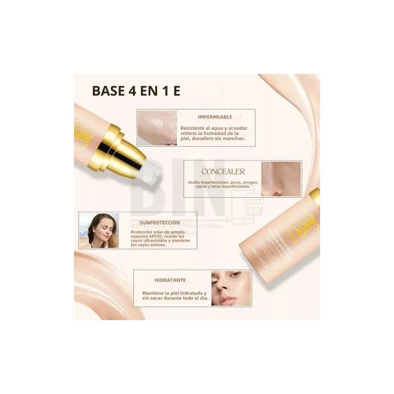 Base De Maquillaje Ikzee Fundation Medium 30ml Kit 2pz