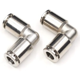 3/8 Union Elbow Push to connect fittings Stainless Steel Tube Fittings Push Connectors,CEKER 3/8" x 3/8" OD Tube Quick Connect Fittings Air Line Fittings 2pack
