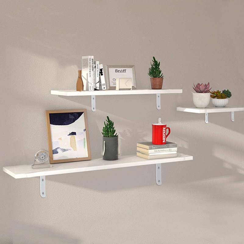 Pack of 4 Angle Shelf Brackets, Bolatus L Angle Shelf
