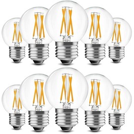 BRIMAX 10 Pack Dimmable E26 4W=40W LED Light Bulbs G16.5 Globe Vintage Indoor Bulb