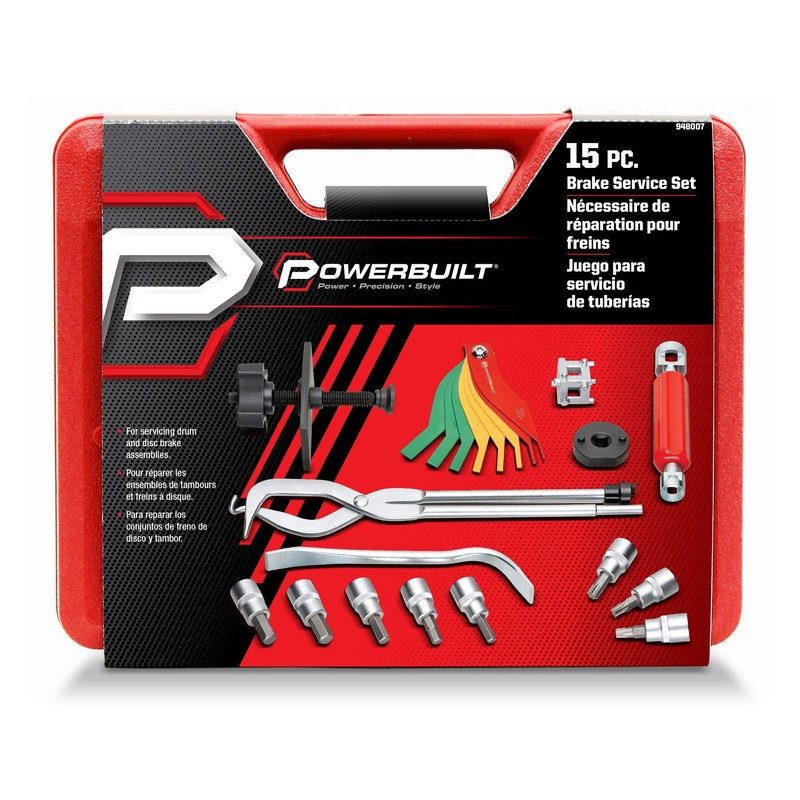 Powerbuilt Brake Service Set, 15 Piece, Remove Springs, Adjust Vehicle