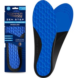 Copper Fit - Plantilla Zen Step Comfort para hombre, talla 8-14_Parent, Azul, Men's Sizes 8-14