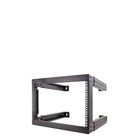 Vertical Cable 6U Open Wall Mount Frame Rack - Adjustable Depth 18"-30"