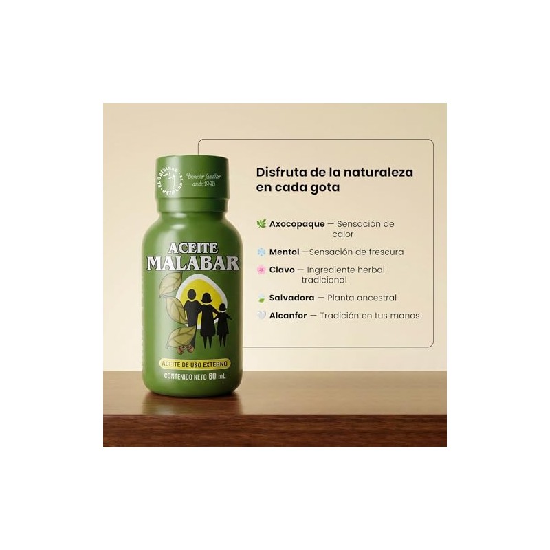 Aceite Dolores Musculares MALABAR / $300 pesos / 60ml