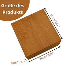 FontFable Small Wooden Box, 10 x 10 x 6 cm, Bamboo Lid, Storage Box for Home, Decoration, Plants, Crafts, Ideal for Home Decor, Collector, Gift