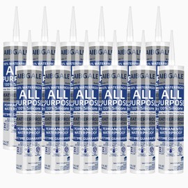 12 Packs Black Silicone Sealant, All-Purpose 100% Waterproof Silicone Caulk, Adhesive CaulkingSilicone for Indoor Outdoor Windows, Aquarium,Bathtub Auto Leak Seaing, 10.1 0z (12)