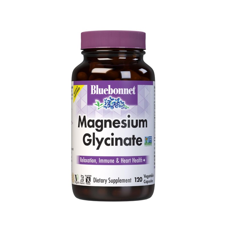 Bluebonnet Nutrition Magnesium Glycinate 400mg Maximum Absorption Mineral Complex Supports