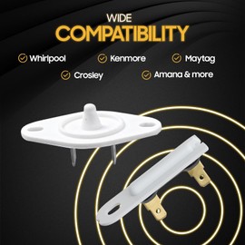 8577274 Dryer Thermistor and 3392519 Dryer Thermal Fuse by Seentech - Exact Fit for Whirlpool Kenmore May-tag Inglis - Replace 8577274 3390292 3406294 3976615 772546 AP3919451 AP601351 (Pack 2)