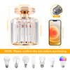ALLOMN Golden Crystal Ceiling Light, Modern Crystal Ceiling Light, Semi-Flush