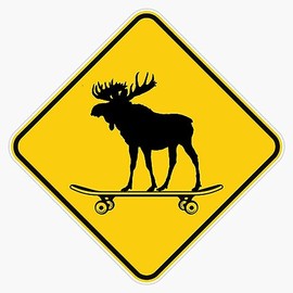 Moose Skateboarding Vinyl Sticker Waterproof Bumper Sticker Laptop Window 5"