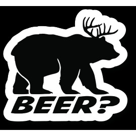 DRD&M Beer Plus Deer Equals Bear Vinyl  4.5 in  Decal - Sticker Graphic - PSDD190 - 25 Pack