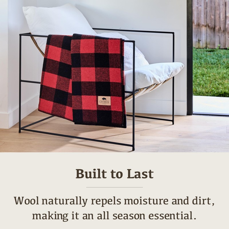 Chubbuck 100% Wool Blanket Camping (60" x 84") - Large