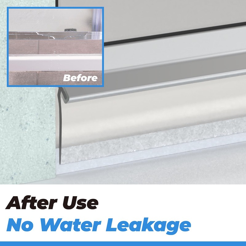 PalpitateC Shower Door Bottom Seal Clear Vinyl Shower Door Drip