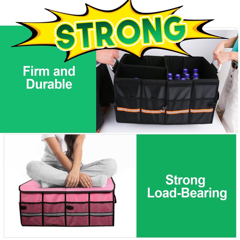 Trunk Organizer, LIBZAKI Cargo Organizer, Premium Multi Compartments Collapsible Portable