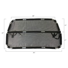 Bushwhacker Deluxe Dog Barrier 56" Wide for Trucks, Large SUVs, Full-Sized Sedans – Backseat Divider, Mesh Net Screen Shield for Cargo Area Behind Front Seats, Vehicle Gate for Dog Safety and Travel