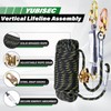 Vertical Lifeline Assembly 50FT, Polyester Rope Harness Safety with Two