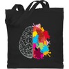 Shirtracer - Cotton Bag - Art - Brain Halves Grey