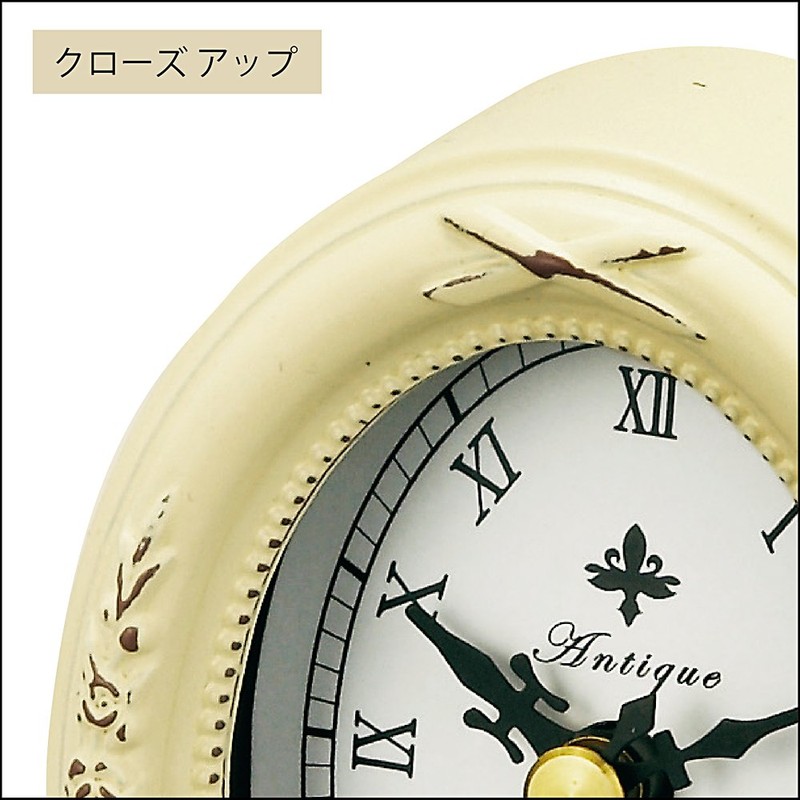 ユーパワー Antique Style アンティークスタイルクロック オーバル アンティークバニラ AC-01806