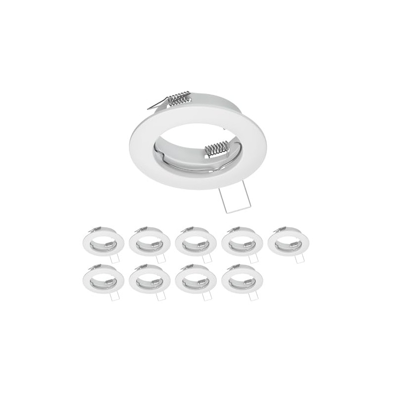 ledscom.de 10 pcs. recessed Ceiling Frame Fere, Round, White matt