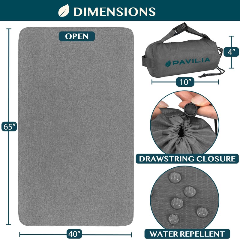 PAVILIA Travel Blanket Airplane Compact with Bag, Soft Packable Plane