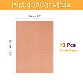 sourcing map 10 Pcs Shrink Plastic Sheets, 8x12 Inch Shrink Films Paper Heat Shrink Art Paper for Making Earrings, Necklace, Keychains DIY Crafts Project, Rose Gold