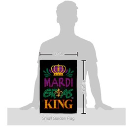 Mardi Gras King Wall Art Home Decor Banner Room Flag Pole Patio Lawn Garden Outdoor Decorations Indoor Tapestry Yard Signs Masquerade Party Spring Carnival Festival Holiday French Gifts Made in USA