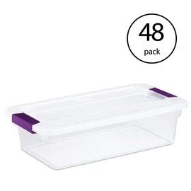 Sterilite 17511712 6 Quart Clearview Latch Box Storage Tote Container (48 Pack)