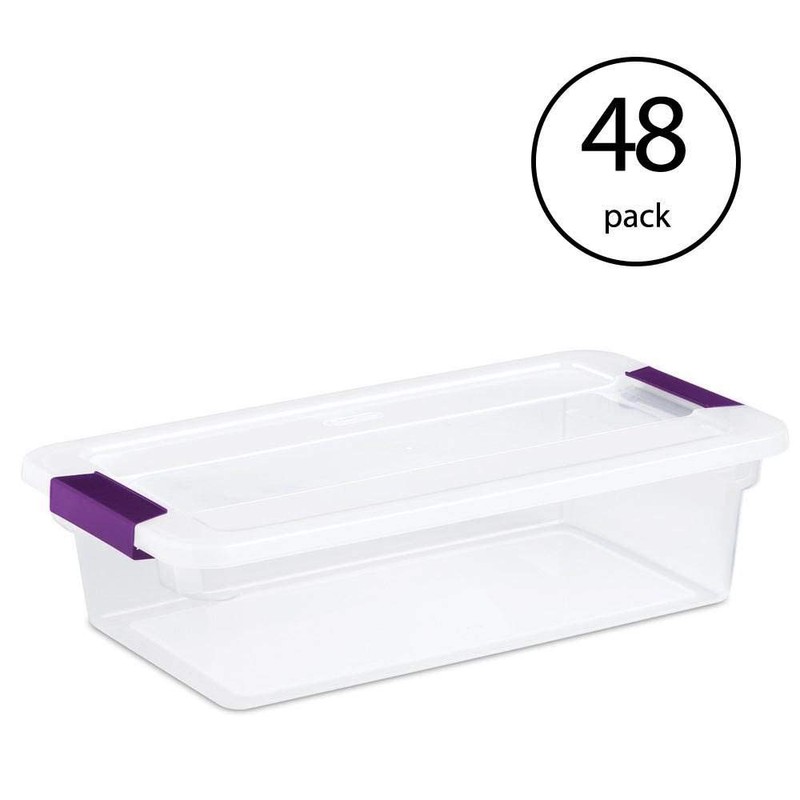 Sterilite 17511712 6 Quart Clearview Latch Box Storage Tote Container