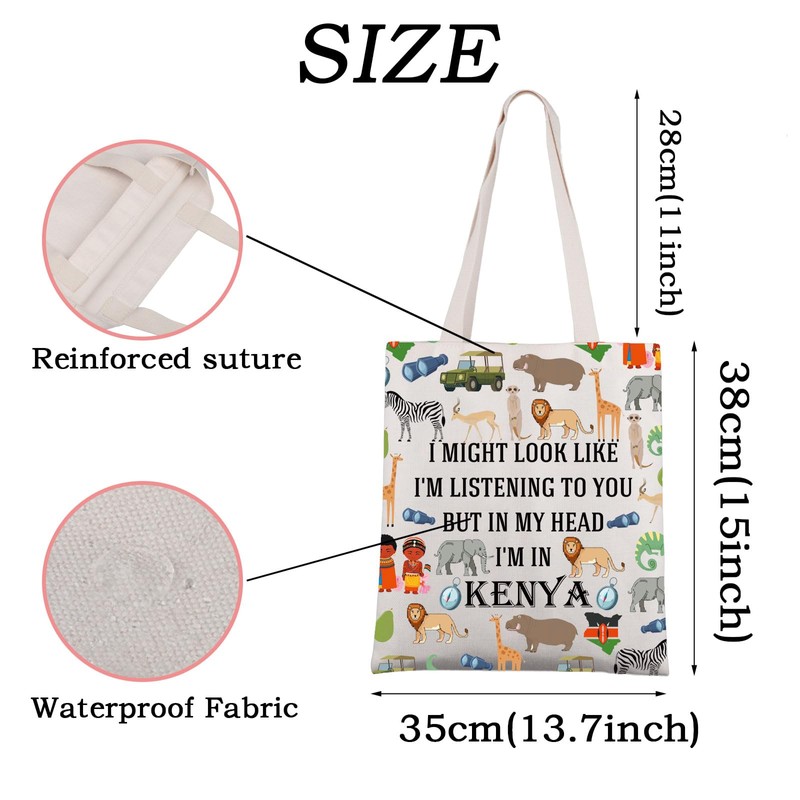 WSNANG Kenyan Gift Tote Bag Kenya Trip Shoulder Bag Kenya