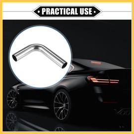 REPAIROCK Bend Elbow Pipe Tube, 0.75" OD 4" 3.15" Leg 90 Degree DIY Exhaust Pipe Intercooler Air Intake Tube Universal for Car Truck 304 Stainless Steel Silver Tone Auto Replacement Parts