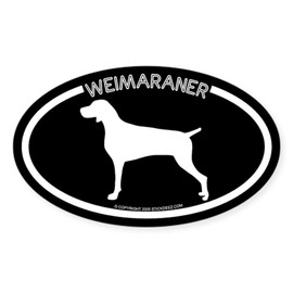 CafePress Weimaraner Black Oval Sticker Oval Car Bumper Sticker