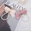 Guqqeuc Bow Pearl Wristlet Keychain for Keys Bag Charm Cute