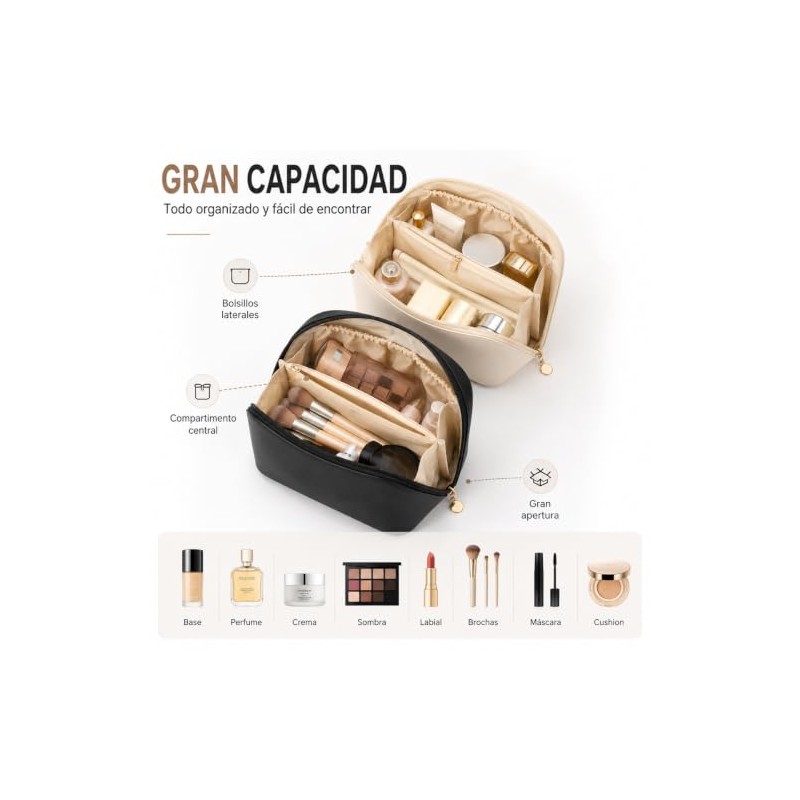 2 Piezas Bolsa de Cosméticos de Viaje, Makeup Bag de