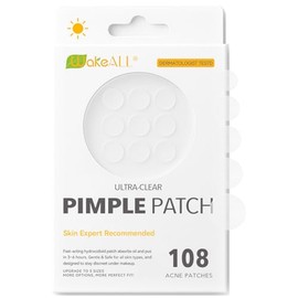 Parches para acne, 108 piezas, Estrellas para granos, 5 tamaños (8, 10, 12, 14, 16 mm), Hidrocoloides pimple patches que se adaptan con precisión a di