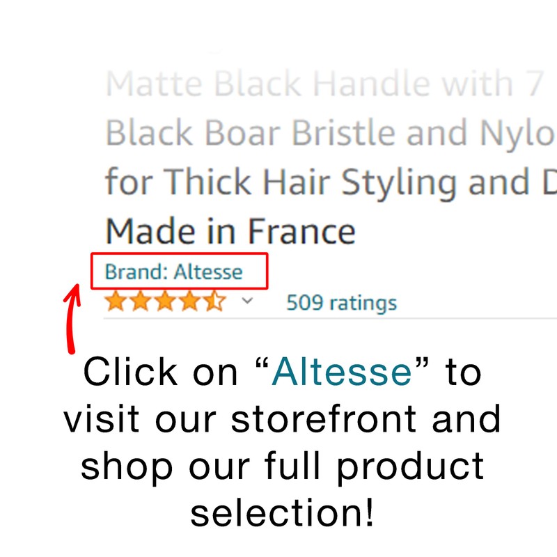 Alteste hairbrush with pure wild boar bristles, 13-row, black