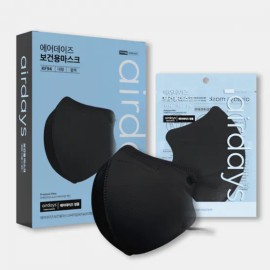 Air Days 에어데이즈 KF94 블랙 새부리형 보건용 마스크 대형 50매입 Air Days KF94 Black Duckbill Type Health Mask Large, 50 Sheets